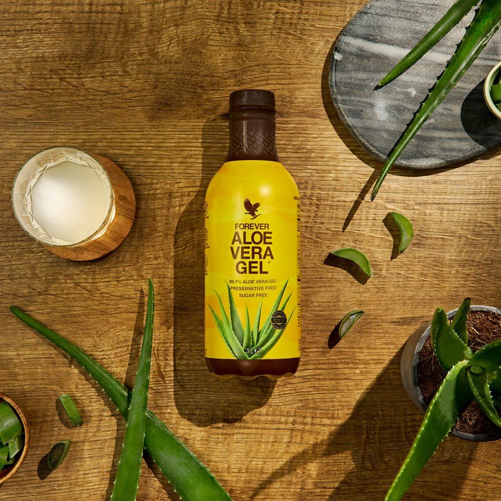 Forever Aloe Vera Gel (1 Liter Saft zum trinken), 100% pures zertifiziertes Aloe Vera Gel, zuckerfrei, ohne Zusatz von Konservierungsstoffen, VitaminC
