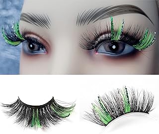 Pestañas con purpurina de 0.98 pulgadas, pest...