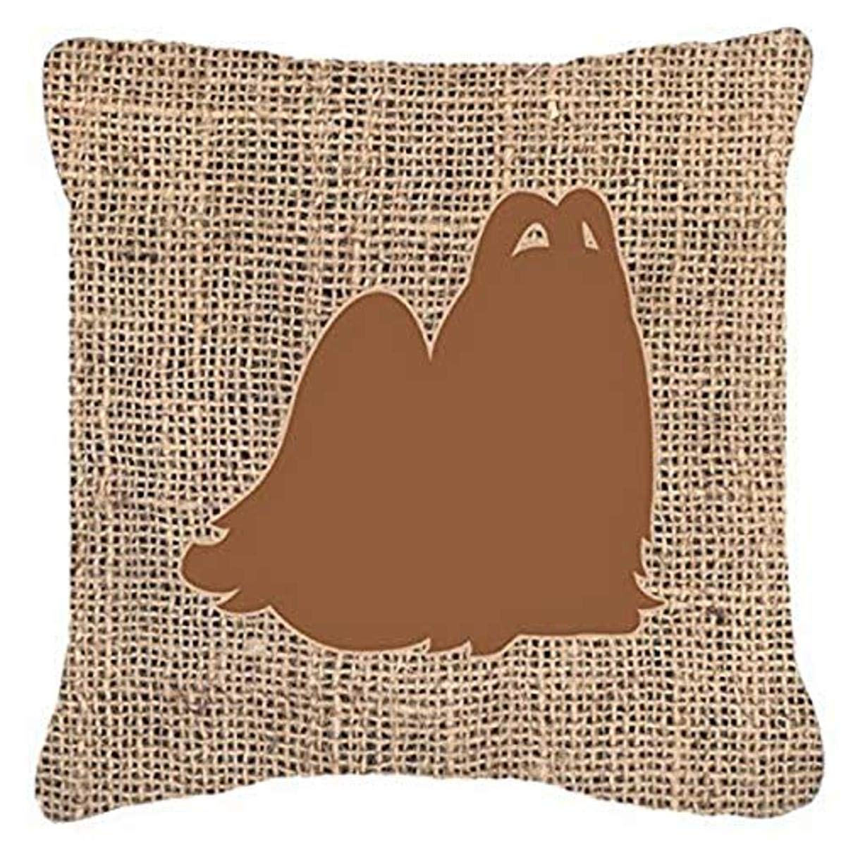 Malteser Jute und braun Stoff Dekoratives Kissen BB1079