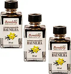 Kit 3 Vidros de Extrato Natural de Baunilha de 30mL cada - Bombay