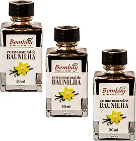 Kit 3 Vidros de Extrato Natural de Baunilha de 30mL cada - Bombay