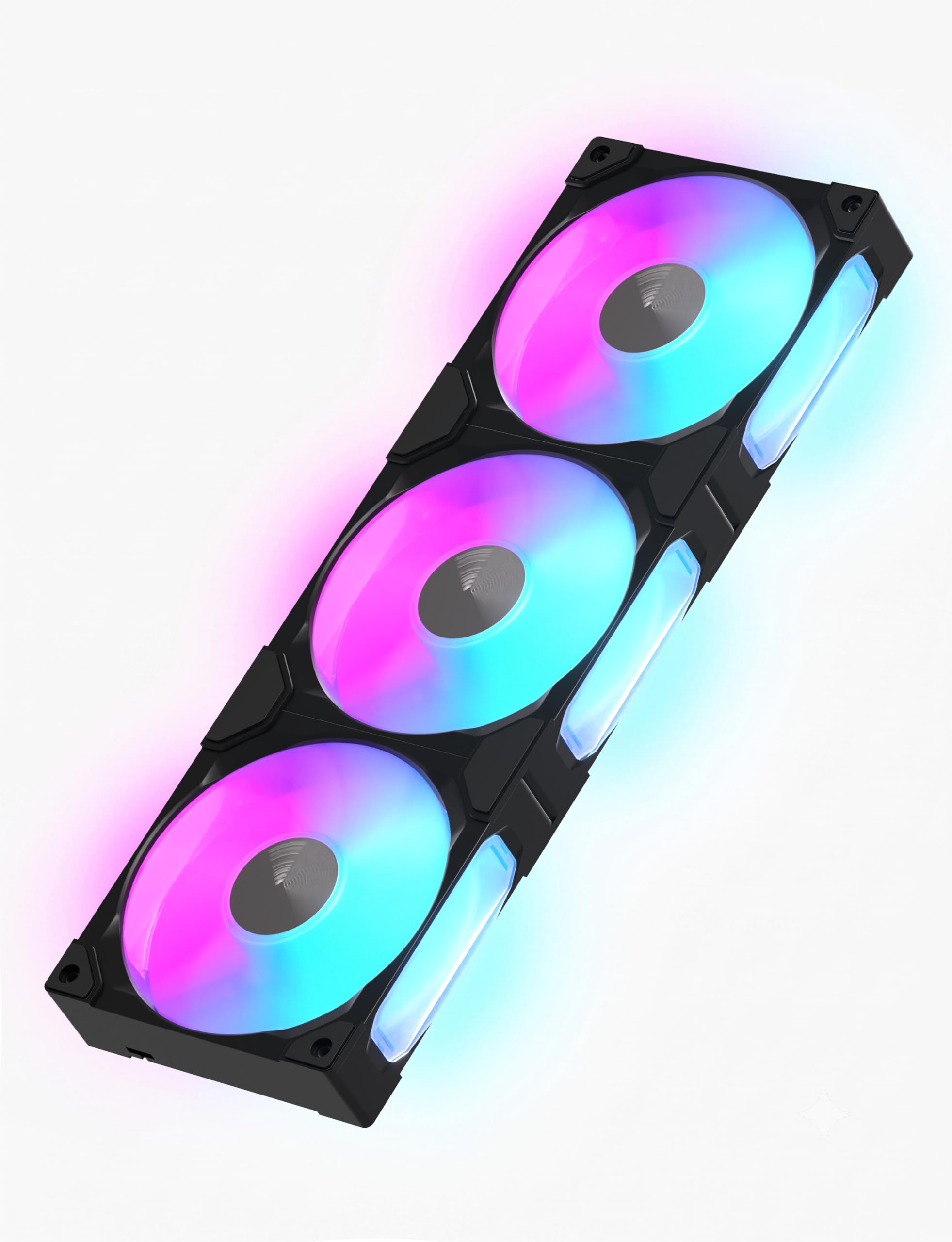 EZDIY-FAB MONOFLOW Ventilateur boîtier 120mm ARGB PWM, cadre fixe 28mm,Noir