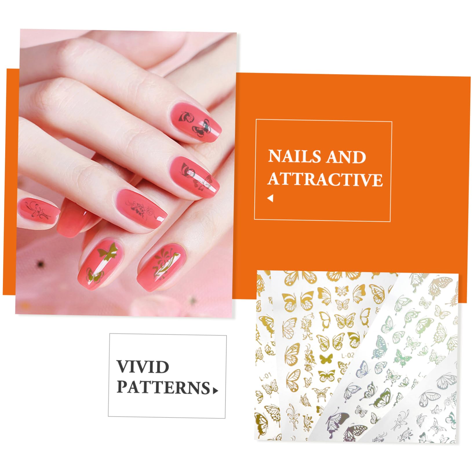 VALICLUD 36hojas Pegatinas De Para Uñas De Nail Art Decals y Holográfico Para Manualidades y Decoración De Uñas