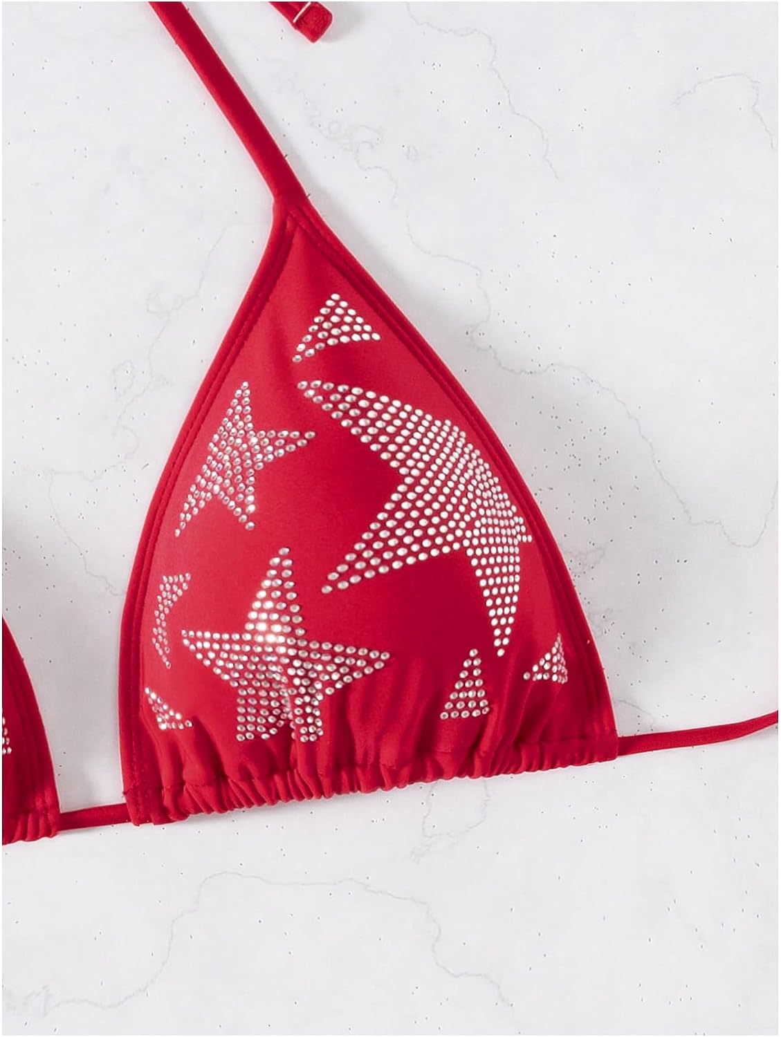 SOLY HUX Women's Halter Tie Back Triangle Bikini Top Swimsuit Bathing Suit Tops