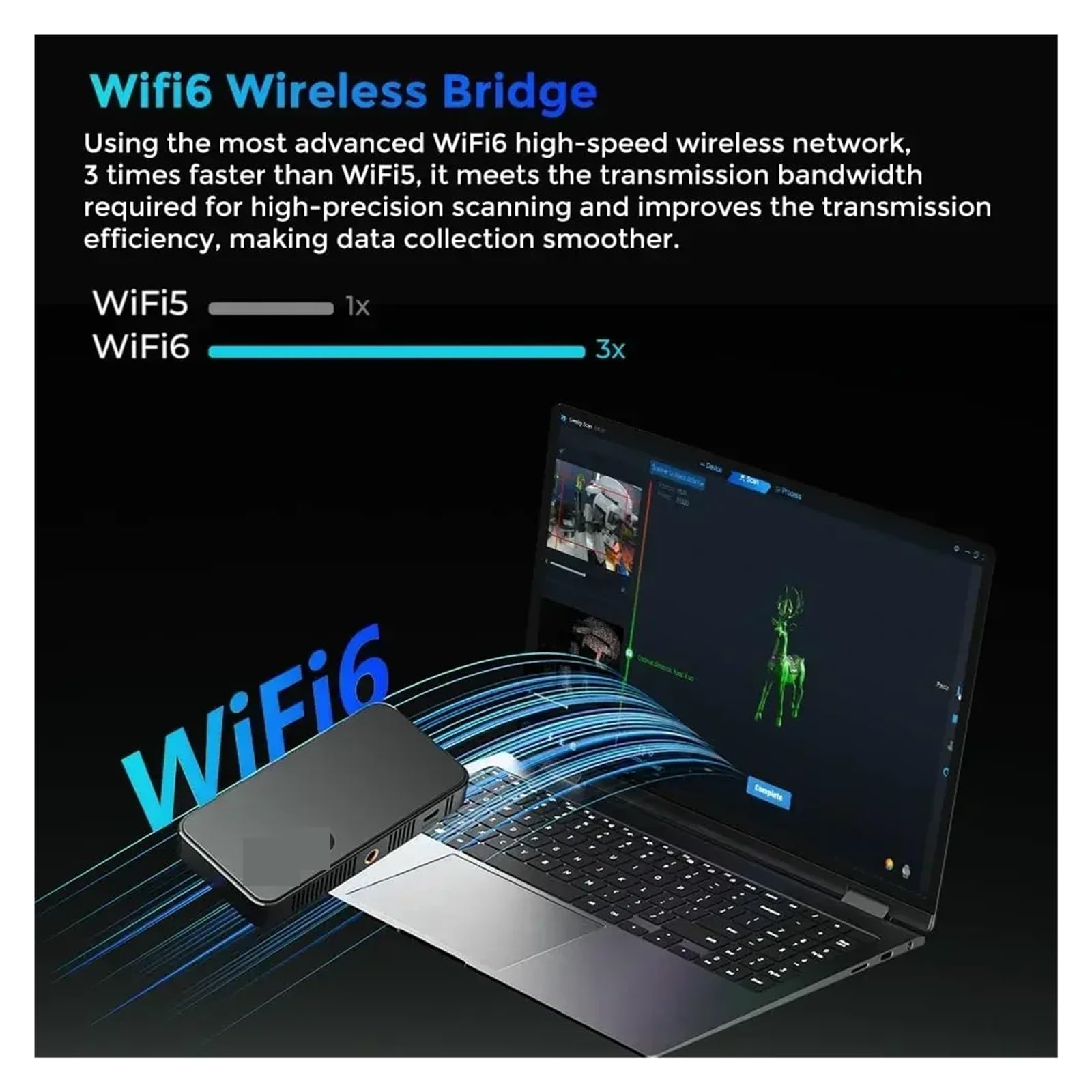 Scanner 3D CR-Scan Pro WiFi Wireless Scansione Portatile Anti-shake Tracking 0.1mmAccuracy