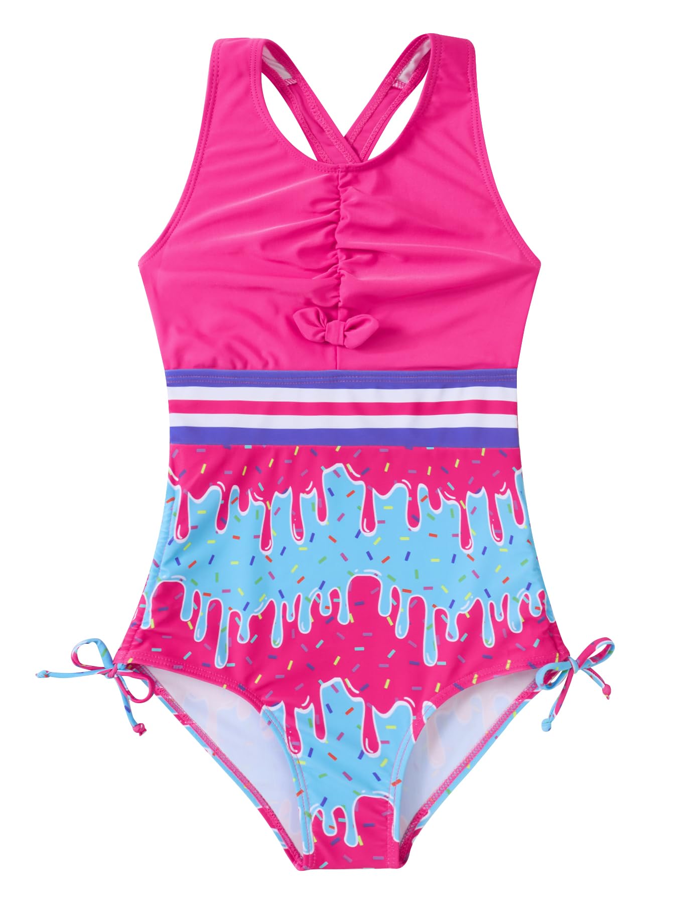 BFUSTYLE Girls Swimsuit One Piece Bathing Suit 4-13 Years Beach Swimwear | Sleeveless Adjustable Quick Dry Holiday Vacation Summer Beach Suits