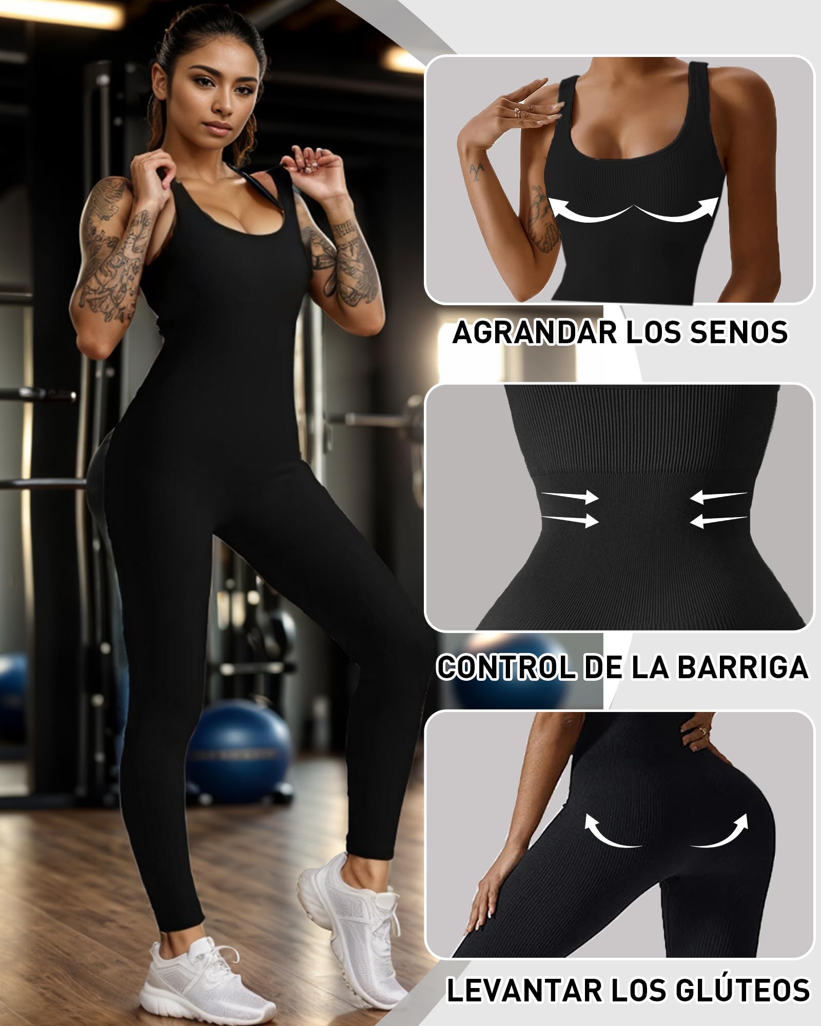 Merlvida Mono Deportivo Mujer sin Costuras Jumpsuit Ajustado Body Overol Ropa Gimnasio Fitness Yoga
