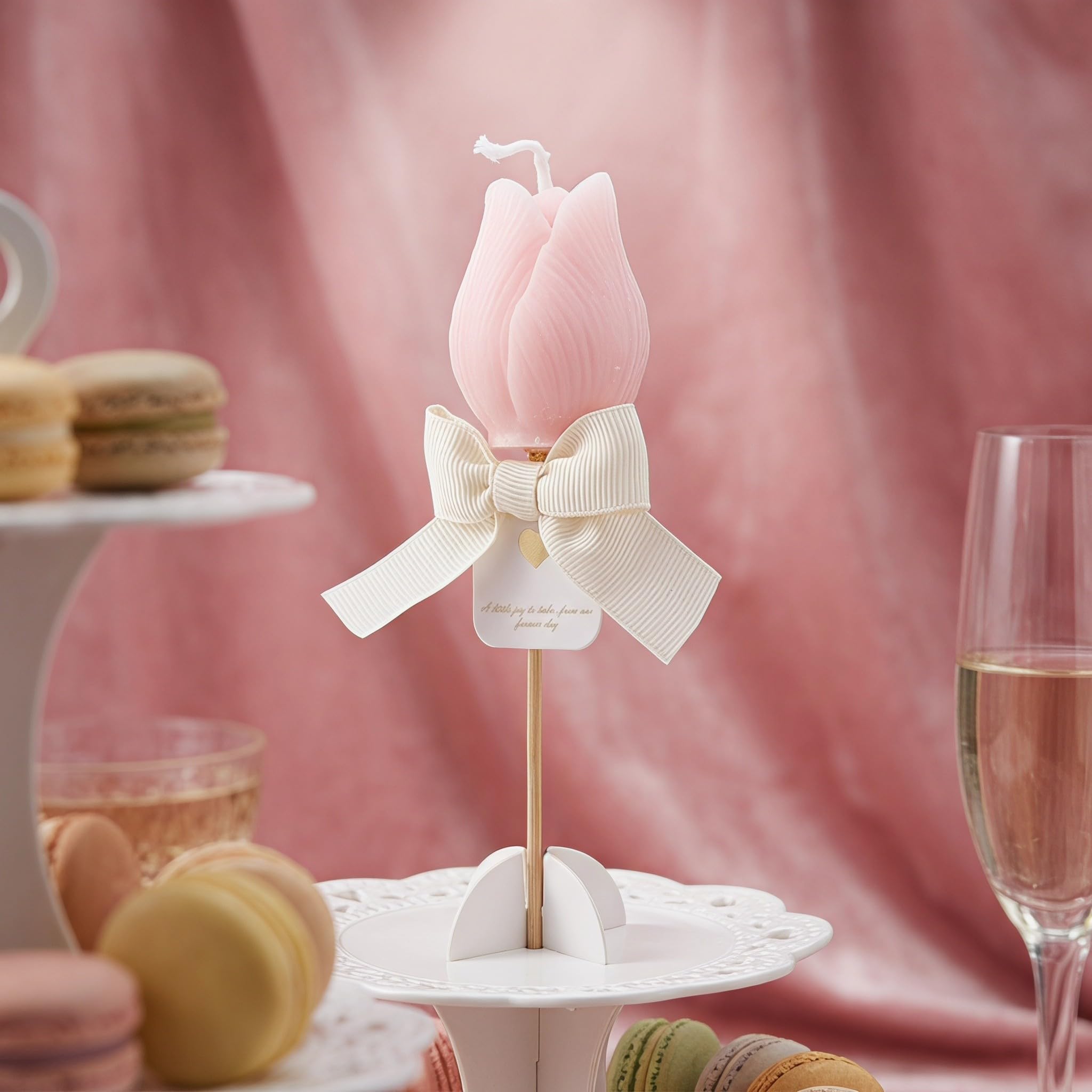 Lurrose 4 candele profumate a forma di tulipano, design realistico di tulip