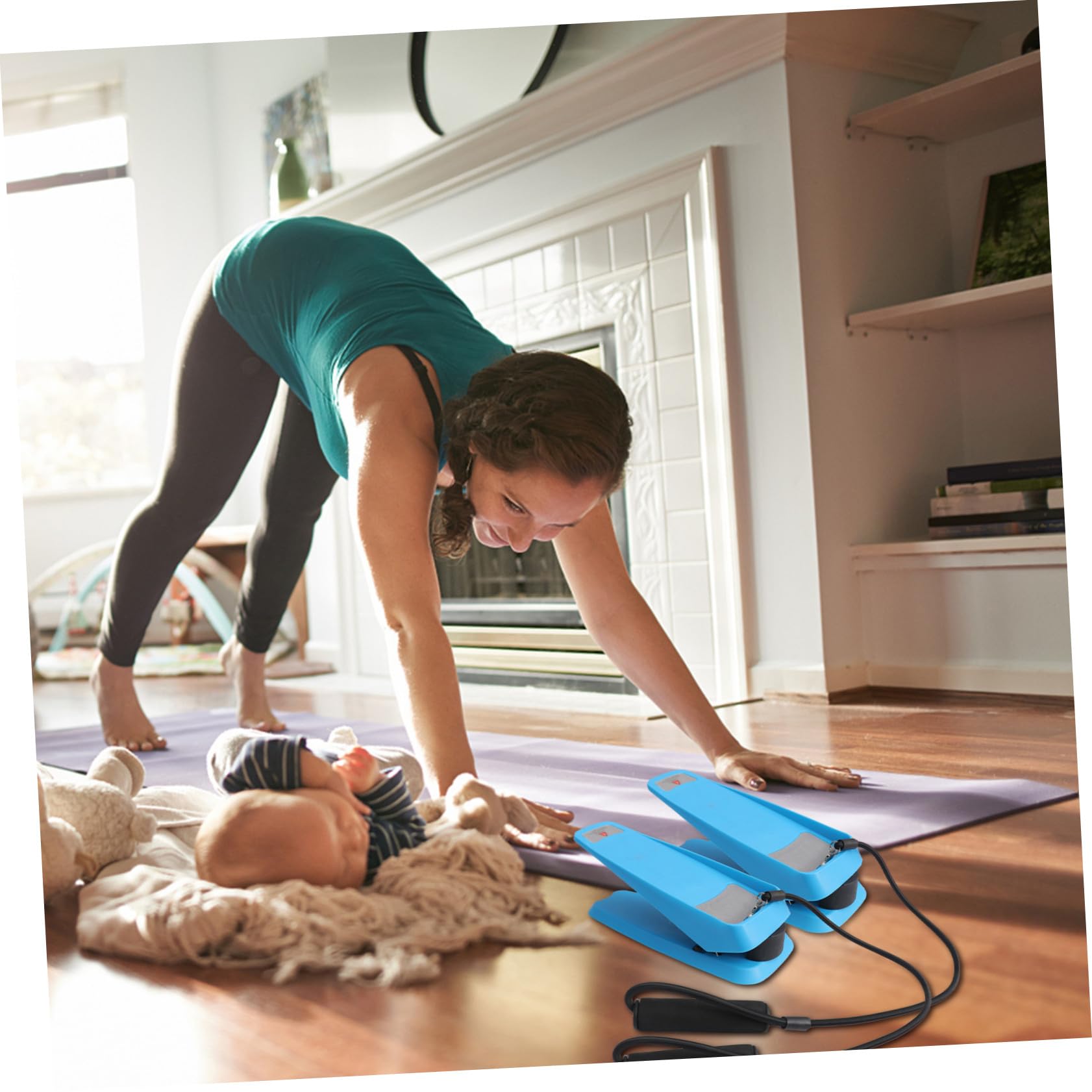 Stepper Mini per Casa, Attrezzo Fitness Blu in Plastica