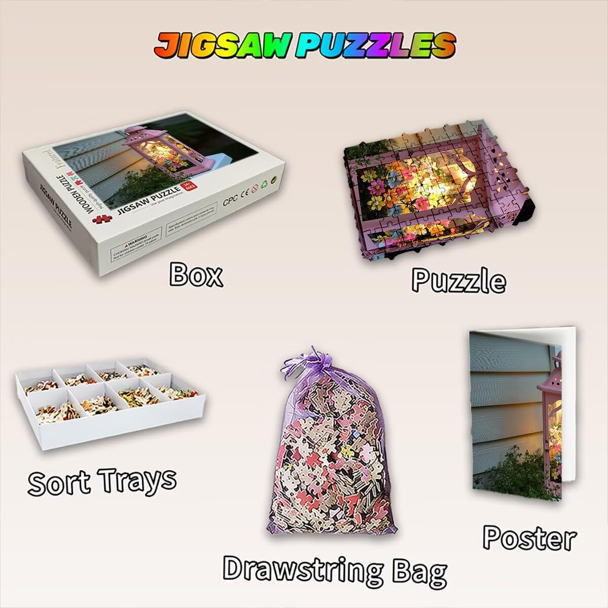 Puzzle 3000 elementów fabrycznych, puzzle kwiatowe dla dorosłych, klasyczne puzzle gry edukacyjne do aktywności rodzinnej, najwyższej jakości drewniane puzzle z pudełkiem na prezent dla mężczyzn