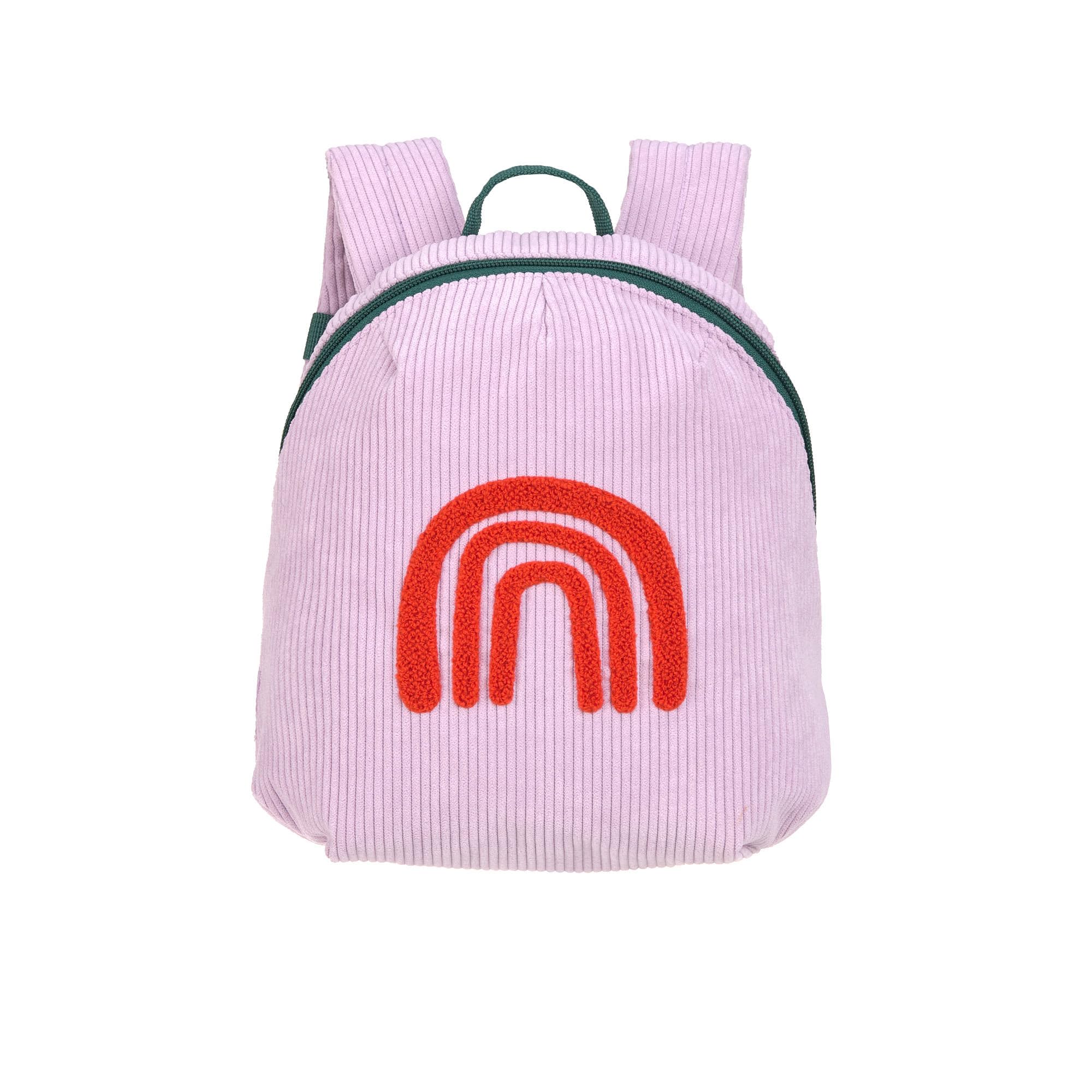 LÄSSIG Kleiner Kinderrucksack für Kita Kindertasche Krippenrucksack mit Brustgurt, 20 x 9.5 x 24 cm, 3,5 L/Tiny Backpack Cord Rainbow lilac