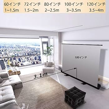 Amazon | 60インチ床置き型プロジェクタースクリーン 16：9