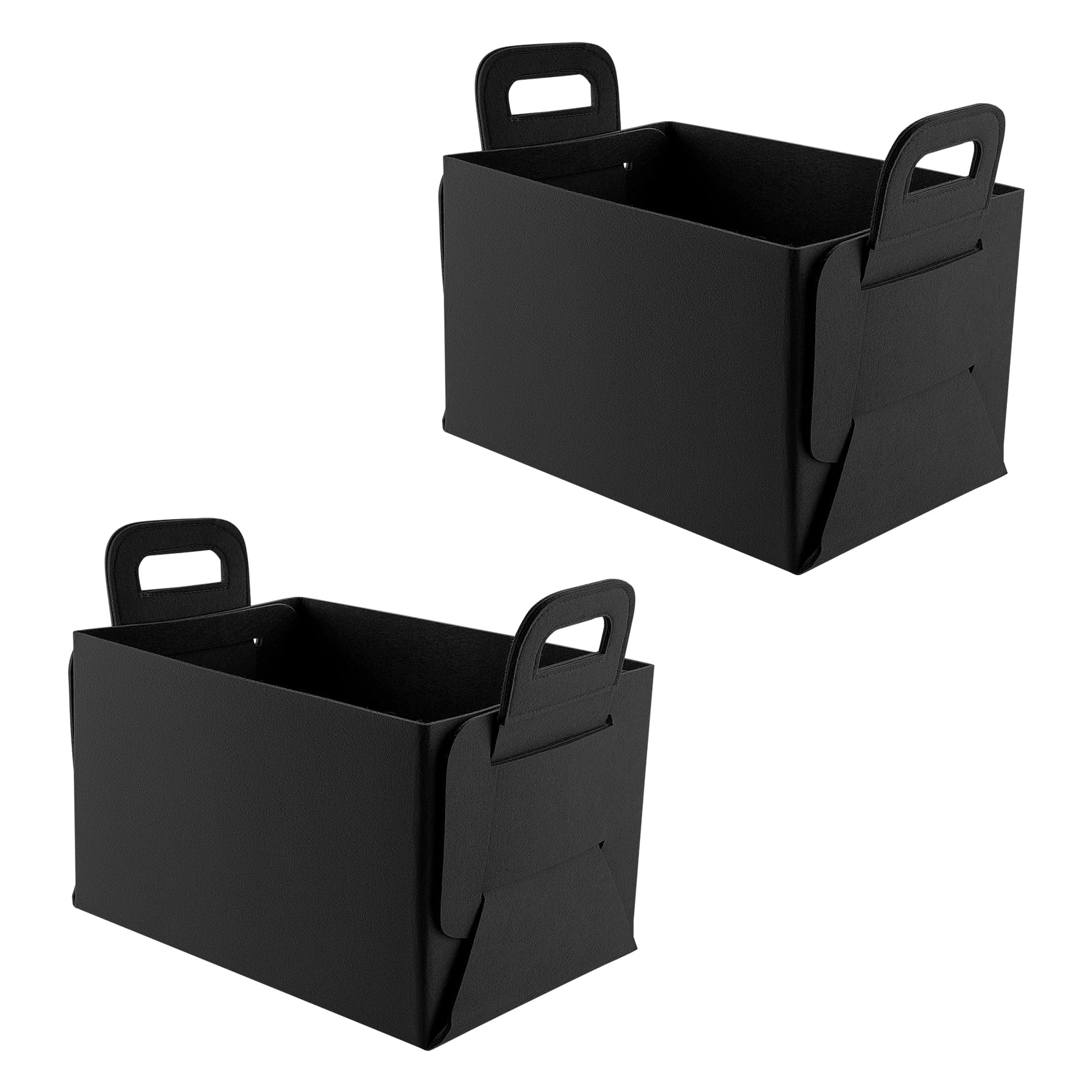 SINGARO Car Trunk Organizer, Foldable Trunk Organizer for SUV, Lightweight Foldable Storage for Sundries, Car Accessories for Women and Men, Travel Essentials, Felt, 2 Pack Black