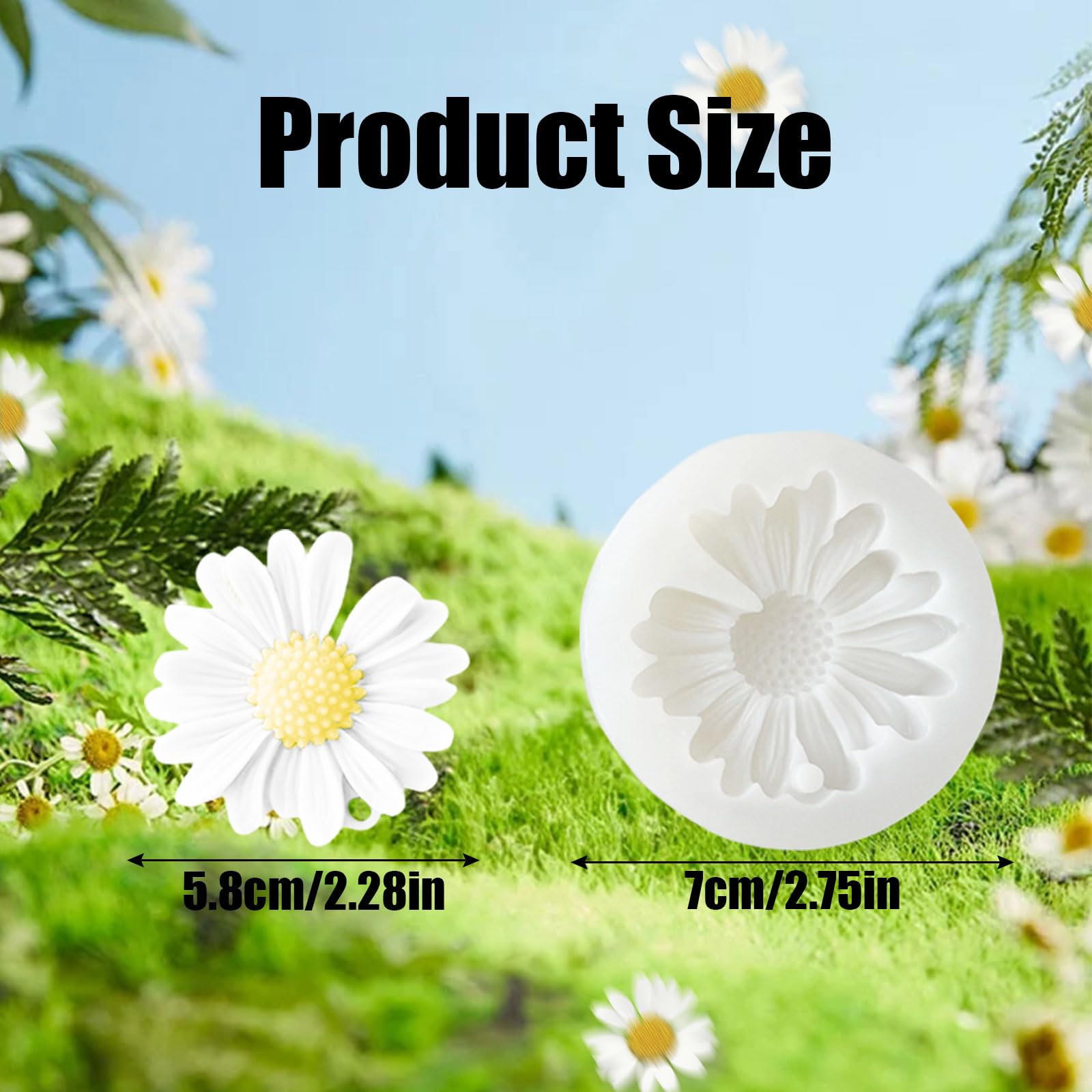 Moule En Silicone Fleur 3D Moules à Réutilisables, Tournesol Marguerite Silicone Moule De Qualité Alimentaire Pour Pâtisserie Décoration Chocolat Gâteaux, Ustensile Souple Pâtisserie, Gris