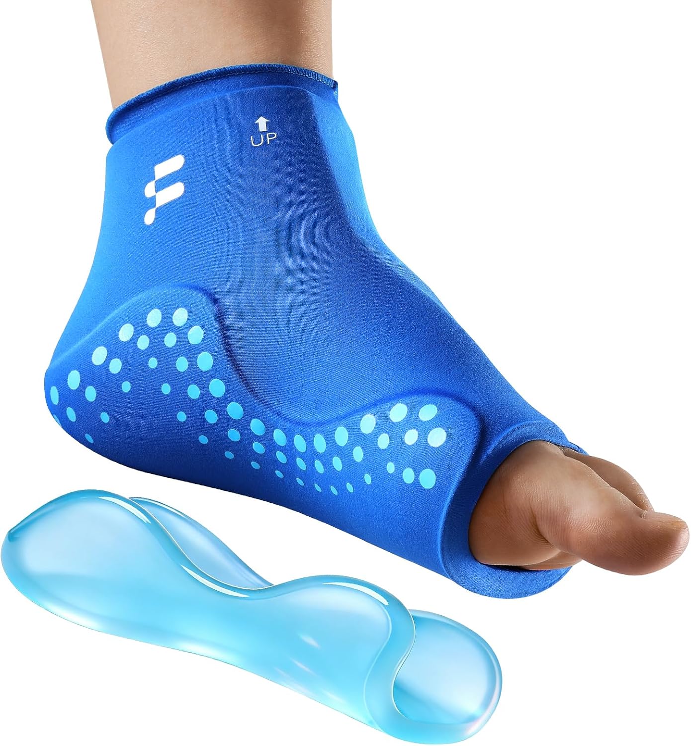 Extended Ankle Ice Pack Wrap for Sprained Ankle & Swelling Relief, Cold Compression Therapy with 30% Longer Lasting Gel, Slip-On Reusable for Plantar Fasciitis, Achilles Tendonitis, Heel Pain, XL