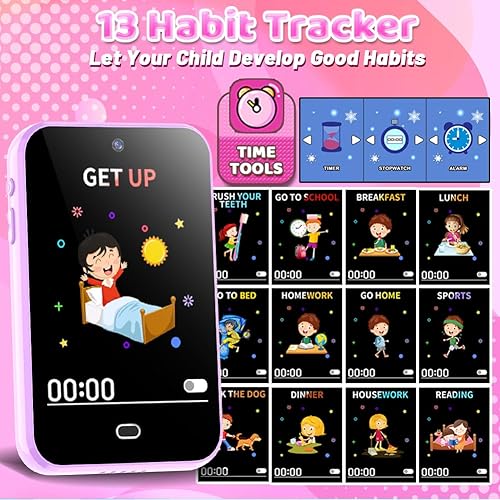 Miniatura 7 de Teléfonos inteligentes para niños, juguetes para niñas y niños de 3 a 8 años, teléfono celular de simulación con pantalla táctil de 2.8 pulgadas, 28