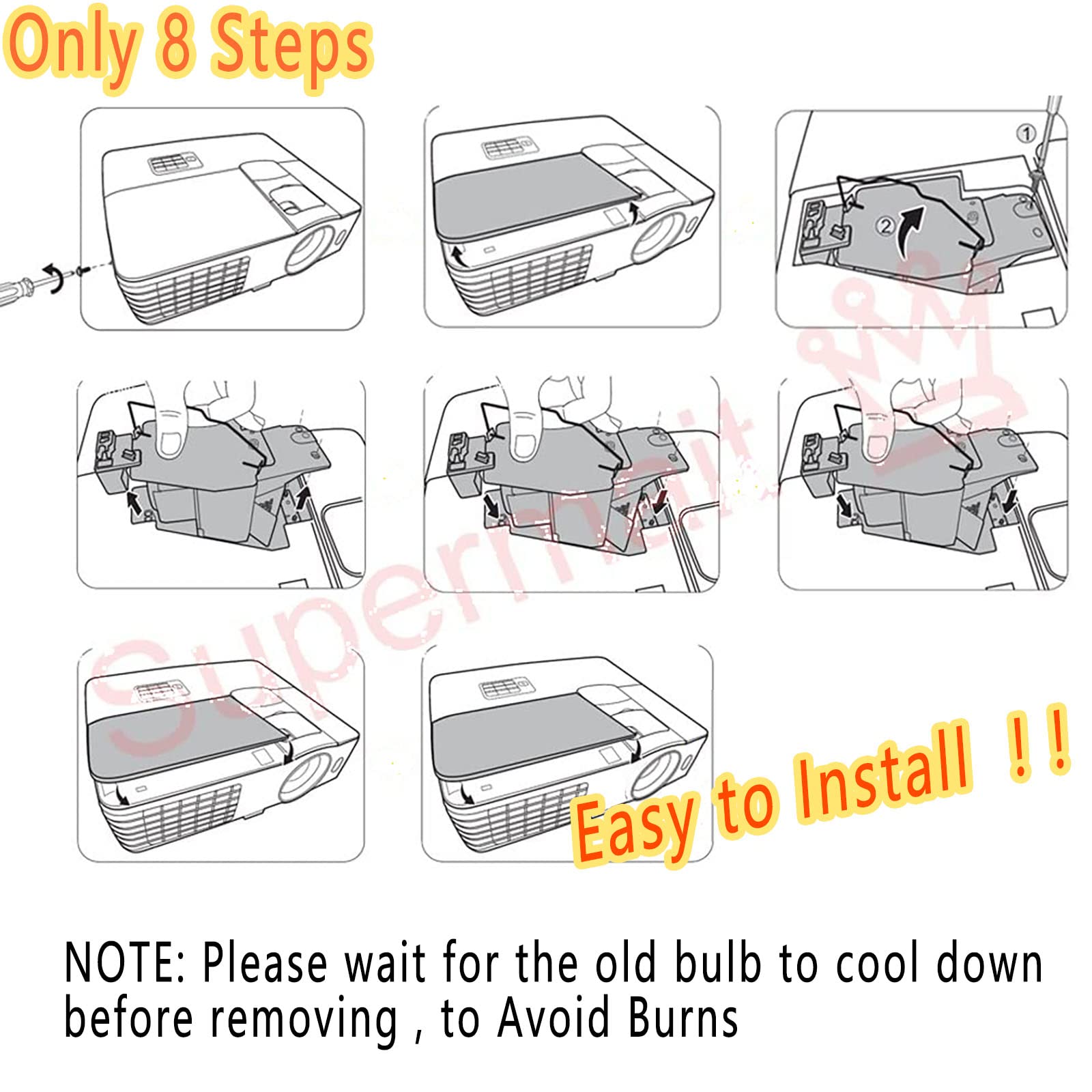 A+ Qualità per Lampada EPSON ELPLP71/V13H010L71 EB-1400WI / EB-1410WI / EB-470 / EB-475W / EB-480 / EB-480T / EB-485W / EB-485WI / EB-485WT