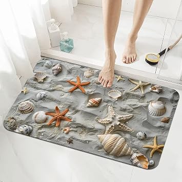 Stone Bath Mat Non Slip Quick Dry 120x170cm Super Absorbent Shower Bathroom Mat Pet, Washable Bathroom Rug Decor, Indoor Easy to Clean Floor Door Rugs Carpet for Living Room, Kitchen, Bedroom 5-805