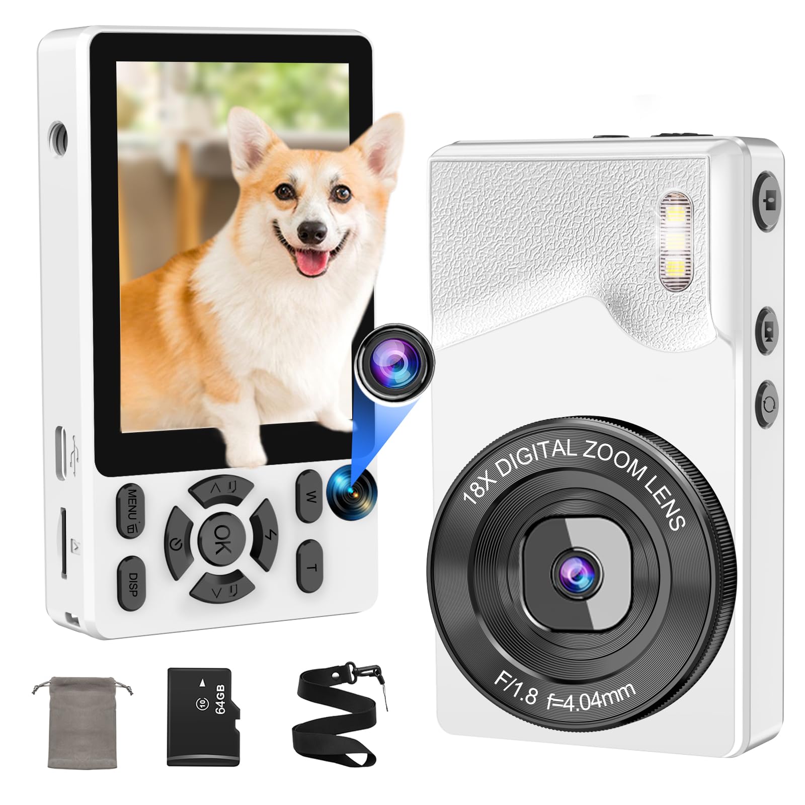 【2025新版＆自撮り機能】YOUHE デジタルカメラ 4K デジカメ 6400万画素 OTG対応 スマホ連動 タイムプラス録画機能 2.8インチ大画面 オー Amazon | 【2025新版&自撮り機能】YOUHE デジタルカメラ 4K デジカメ