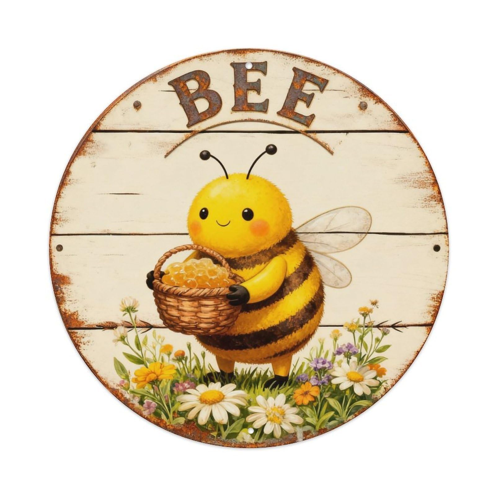 Bee Sign Metal Tin Sign Plaque