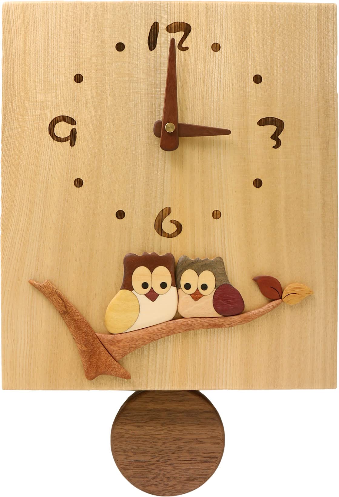 掛時計/フクロウ/木製/新品未使用/単三電池×1/お洒落 Amazon.co.jp: [三京商会] 掛け時計 四角 おしゃれ ふくろう