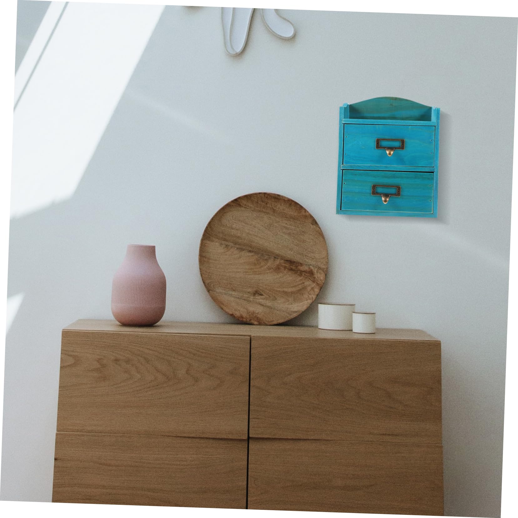 Zerodeko Organizzatore da Scrivania in Legno 2 Scomparti, Scatola Portaoggetti Multifunzione per Cosmetici e Prodotti la Cura della Pelle, per Camerini