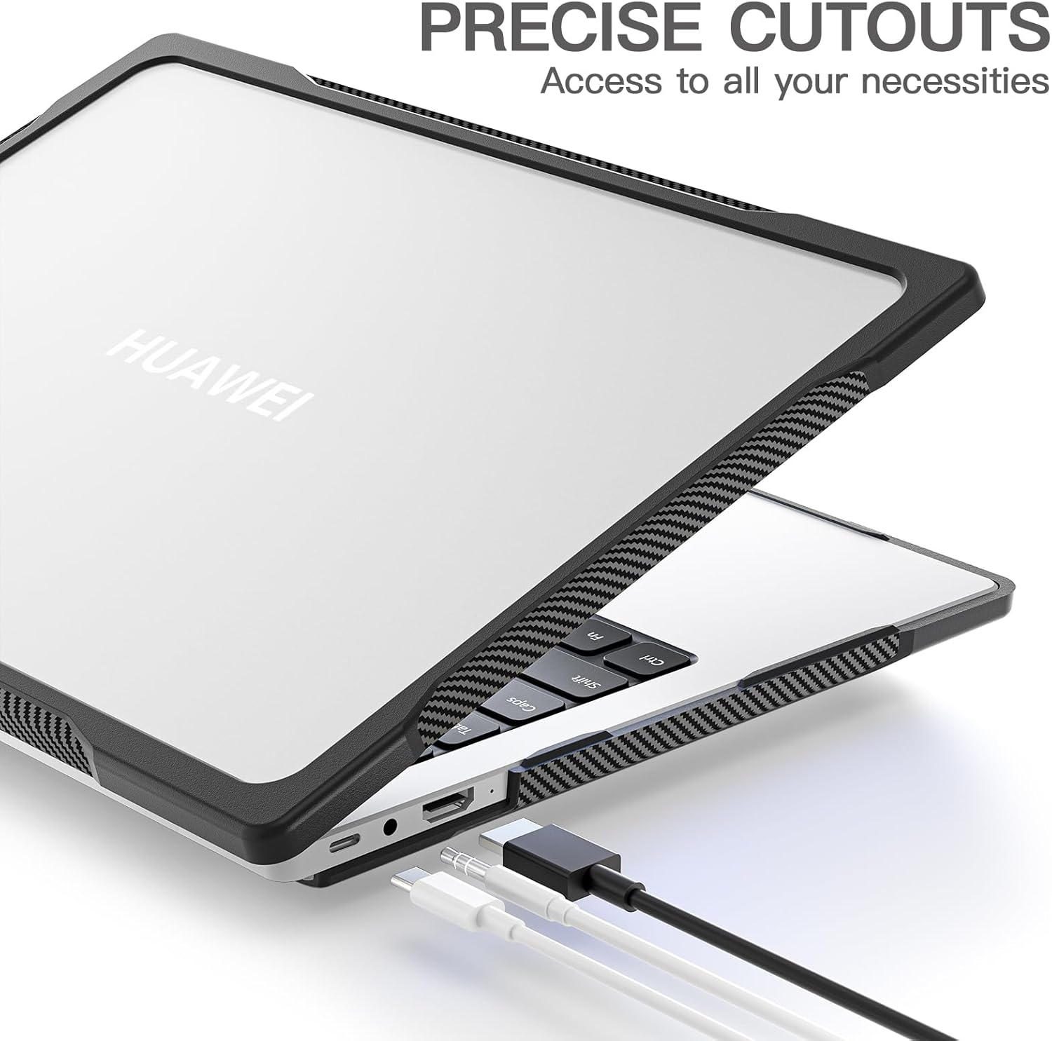 Case Compatible with Huawei MateBook 14 2021/2022/2023, Anti-Rupture TPU Frame + PC, Anti-Fingerprint Cover Plastic Hard Shell Compatible with Huawei MateBook 14(Clear)