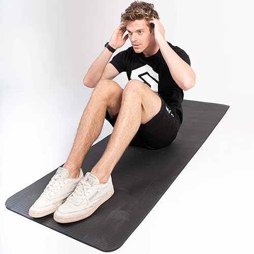 Miniatura 7 de Skelcore Esterilla de ejercicio extra larga de 38 pulgadas  Alfombrillas multiusos extra gruesas antideslizantes para yoga y fitness para ejercicio