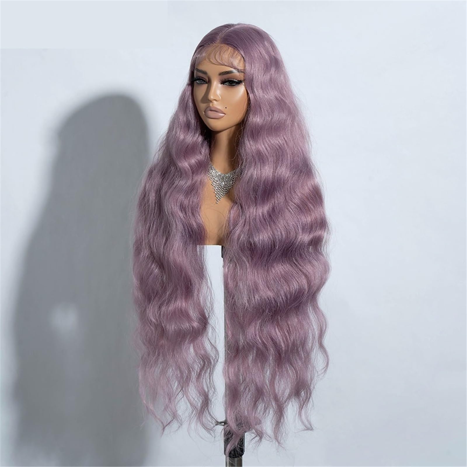 Umani Parrucca in pizzo ondulato da 36 pollici for le donne Cosplay viola