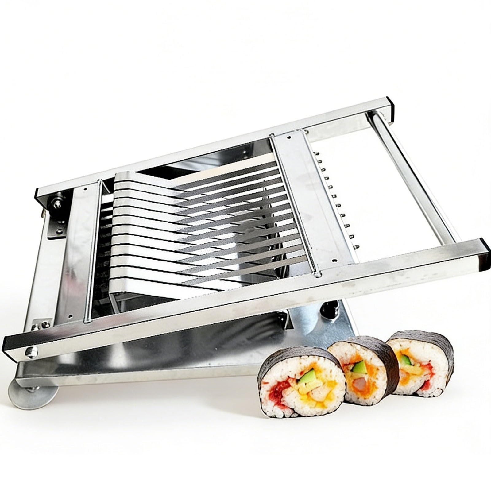 Sushi Rollschneidemaschine, Edelstahlschneider für gleichmäßiges Schneiden, leicht zu reinigen, ideal für Hausküche und Snackläden, 8/10/12 Stück enthalten