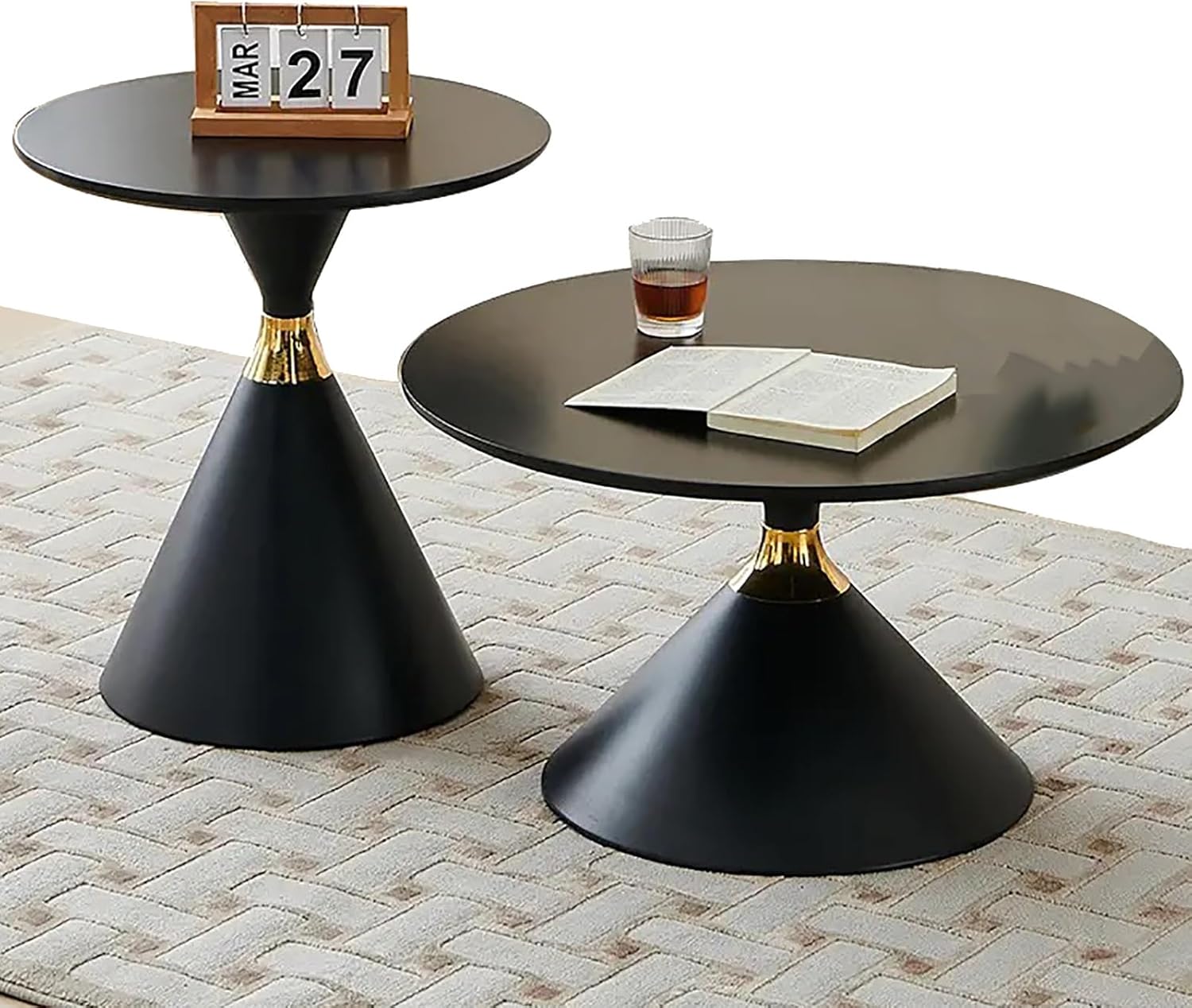 八角形の錬鉄製のコーヒーテーブル、透明な強化ガラス、家庭用リビング