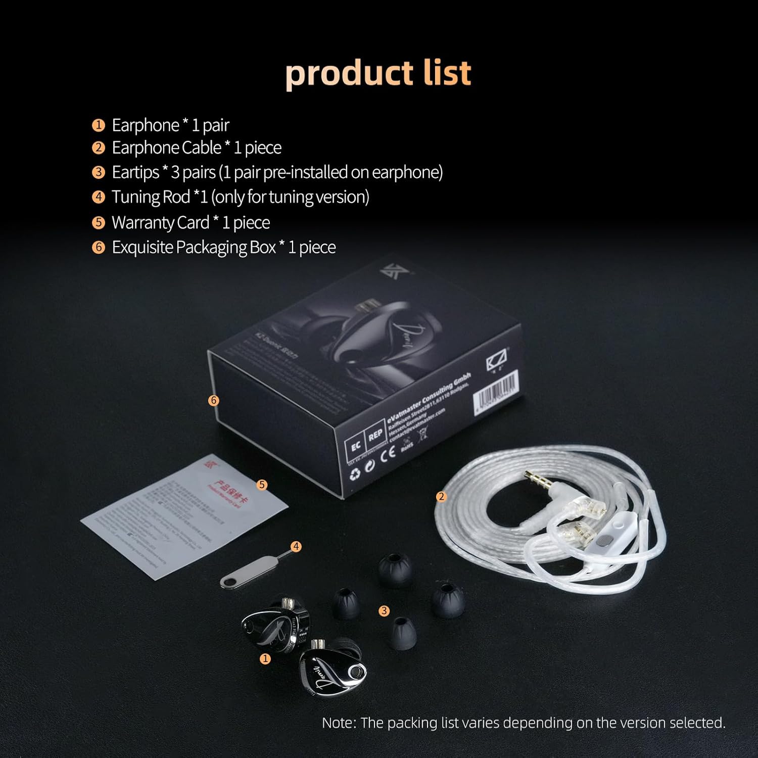 KZ Duonic in-Ear Monitor Headphones, Triple-Magnet Planar Magnetic + Super-Linear Dynamic Dual Driver Earbuds, HiFi Bass Earphone with Microphone, Comfort-fit Noise Isolating IEM (Mic, Classic)