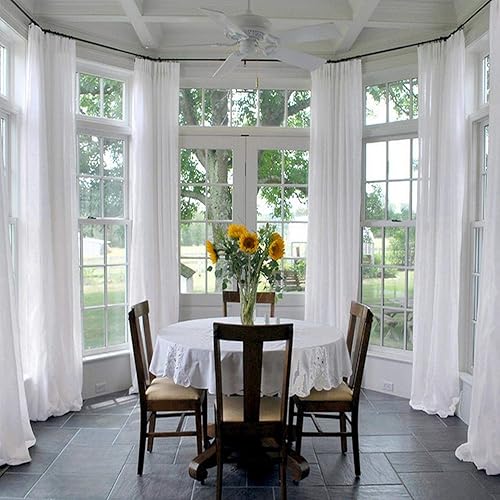 Drapifytex Cortina plisada de color blanco transparente de 50.0 in de ancho y 79.9 in de largo para sala de estar (1 panel).