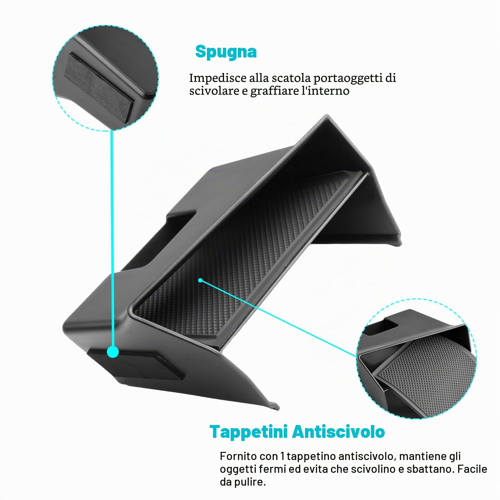 CDEFG Compatibile con Audi Q3 F3 2019-2022 2023 2024 2025 organizer per console centrale Q3 F3 vano portaoggetti inferiore alla console centrale Q3 F3 mk2 Sportback 2025 accessori