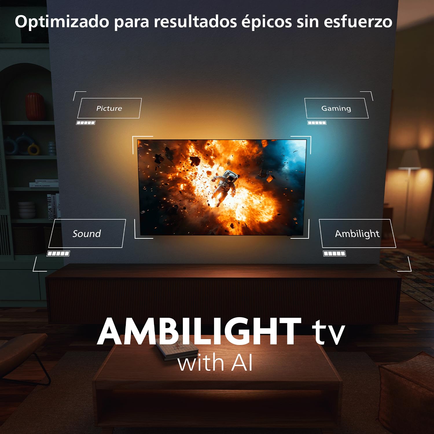 PHILIPS Ambilight TV 65PQS8501/12 65 Inch 4K QLED Smart TV | Pixel Precise Ultra HD, Titan OS, Dolby Atmos Sound