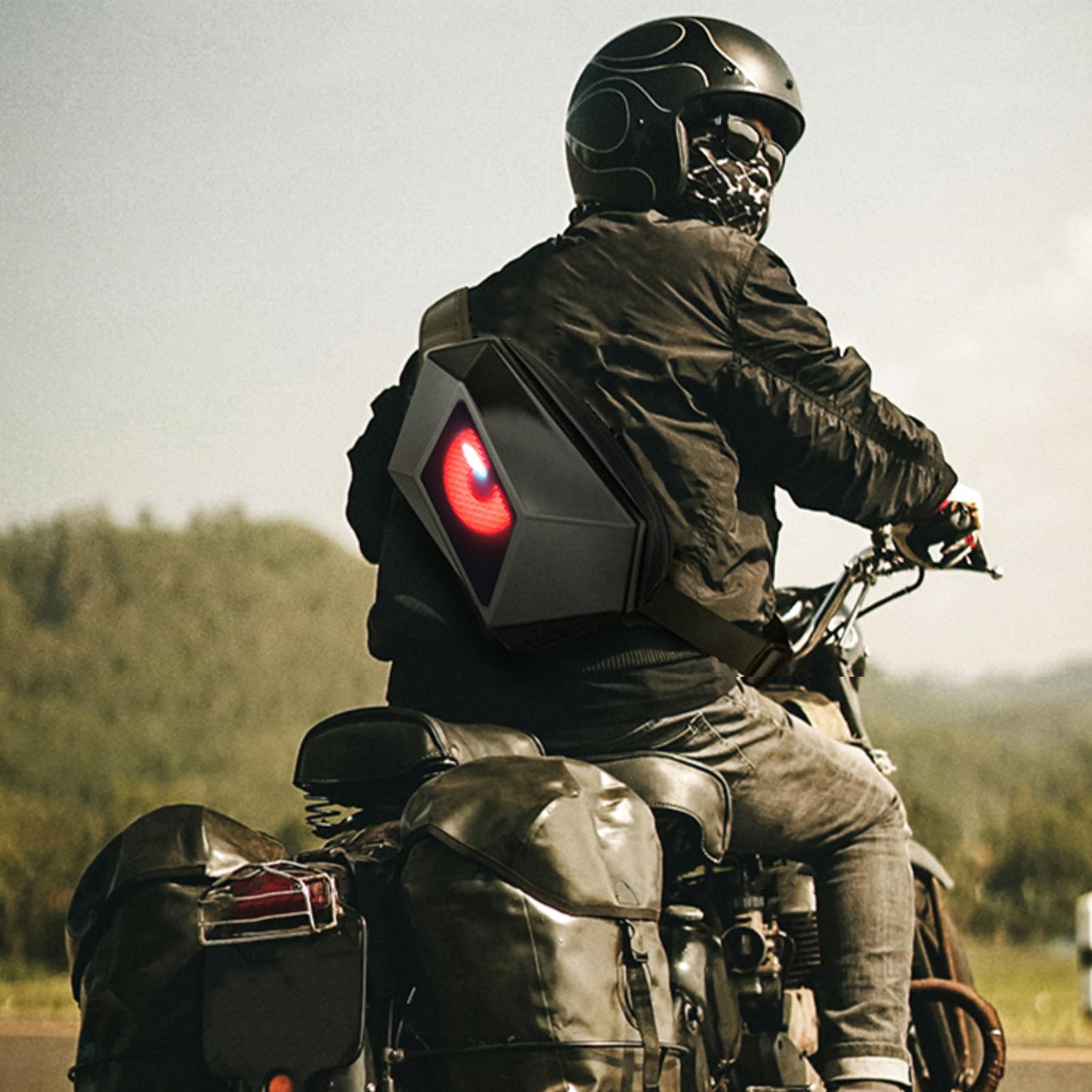 Torba na ramię LED Aplikacja Bluetooth Możliwość edycji treści niestandardowych Wodoodporna twarda skorupa Torba LED z diodami LED do jazdy na rowerze Piesze wycieczki Przygody na