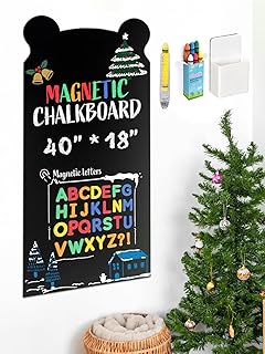 VBABY Bear Magnetic Wall Decal 40" x 18", Chalkboard Sticker for Wall, Magnetic Board