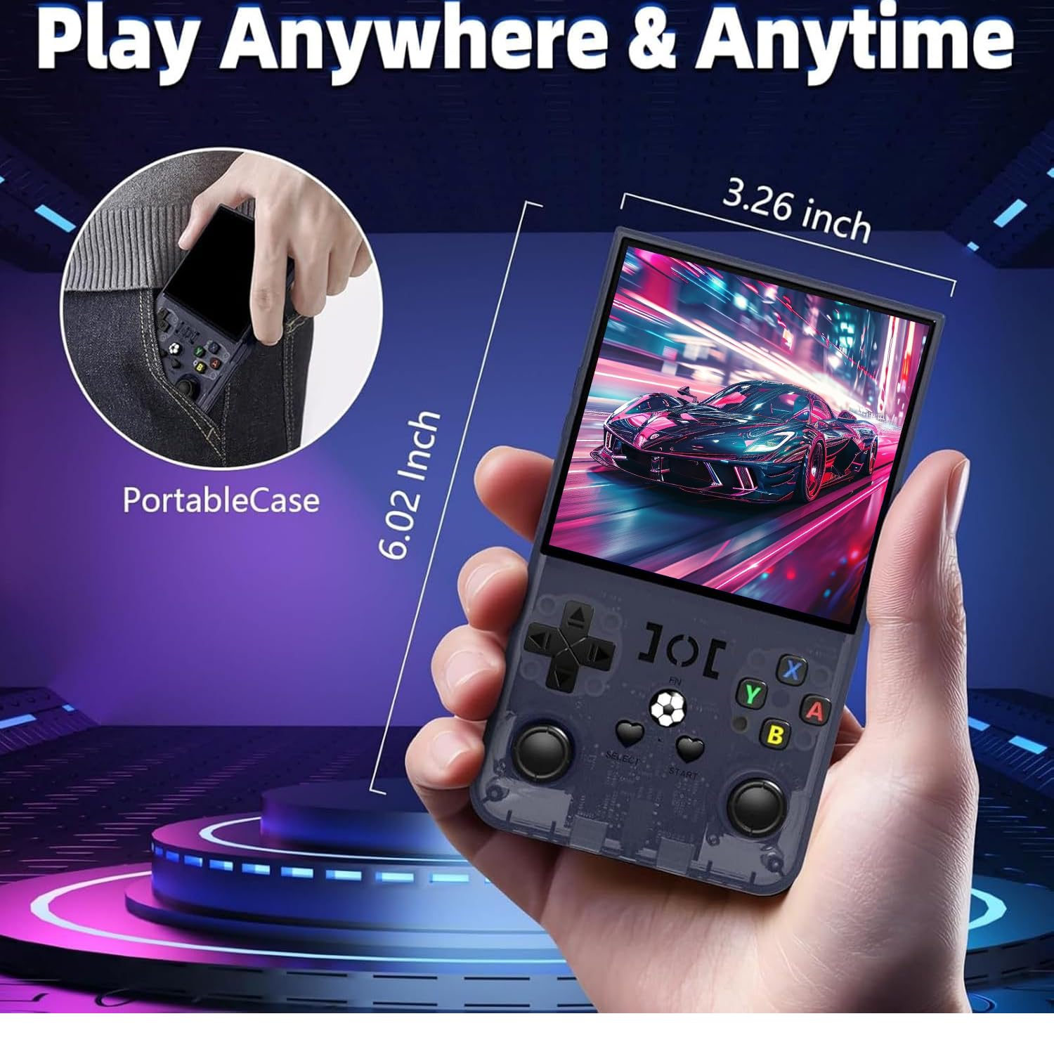 R36MAX Console de Jeu Portable rétro 128 Go - 4K HD Écran IPS 4,0" avec de Nombreux Jeux, système Open Source Linux, Console de Jeu rétro(Bleu)