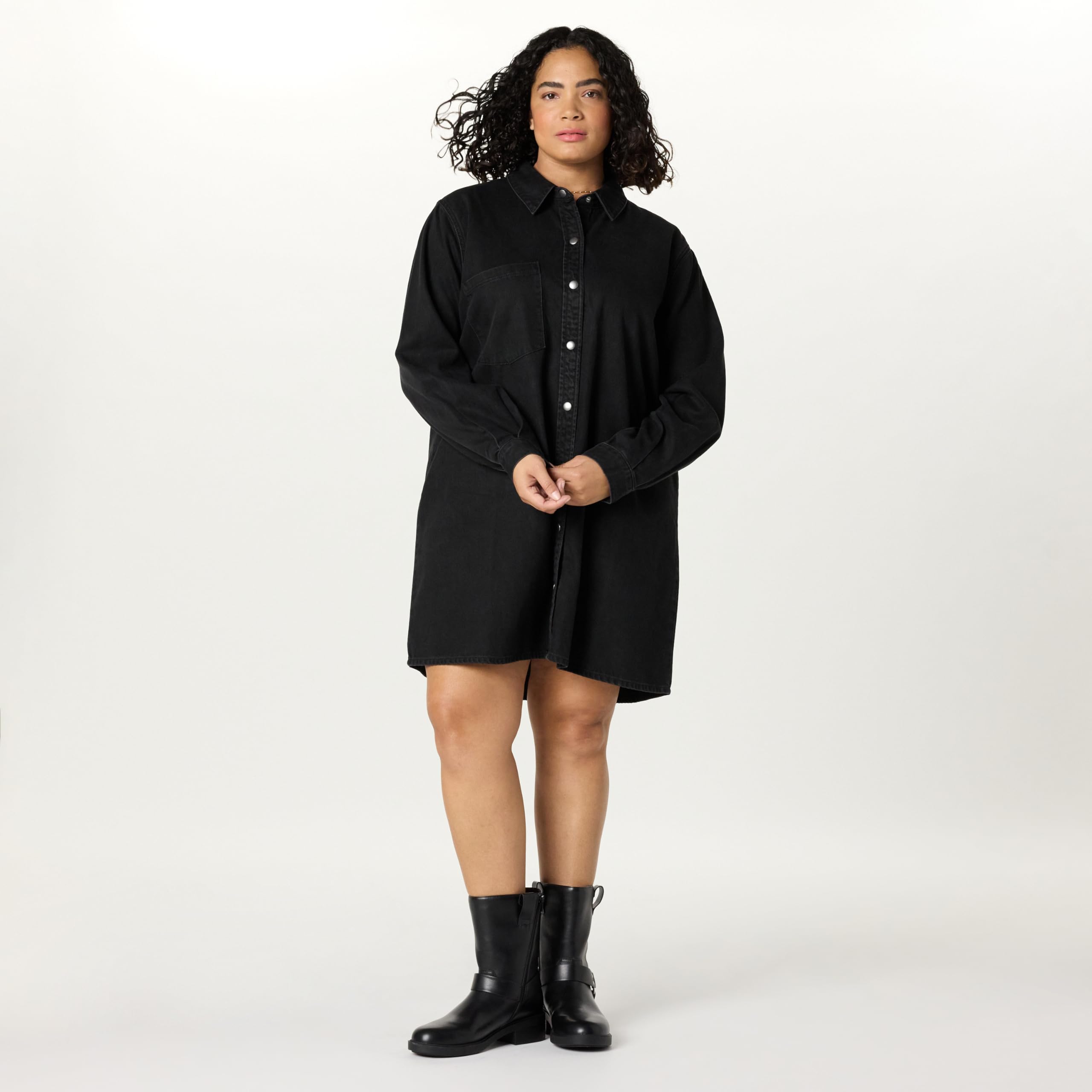 The Drop Damen Katerina Denim Shirtdress Klassisches Hemd