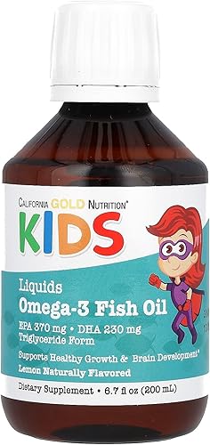 California Gold Nutrition Norwegian Kids - Aceite de pescado Omega-3, limón natural, 6.7 fl oz. (6.8 fl oz)