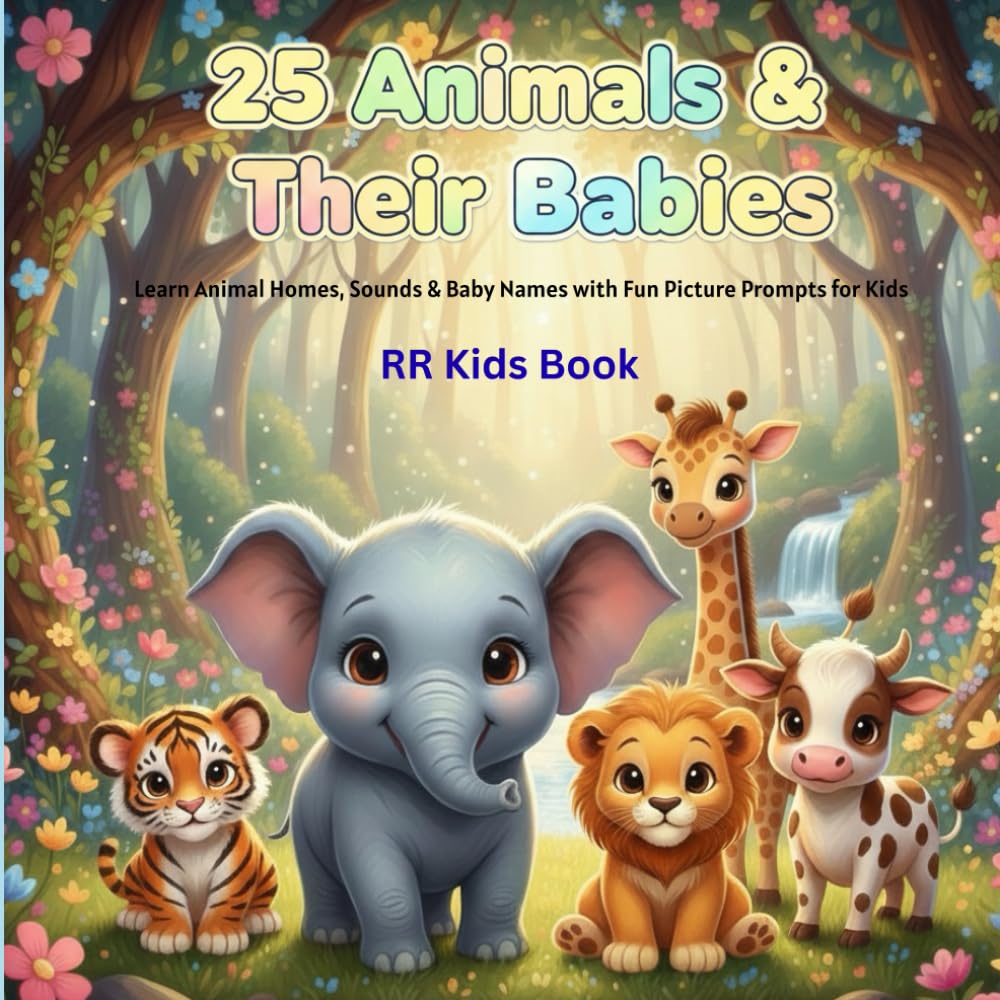 25 Animals & Their Babies: Learn Animal Homes, Sounds & Baby Names with Fun Picture Prompts for Kids