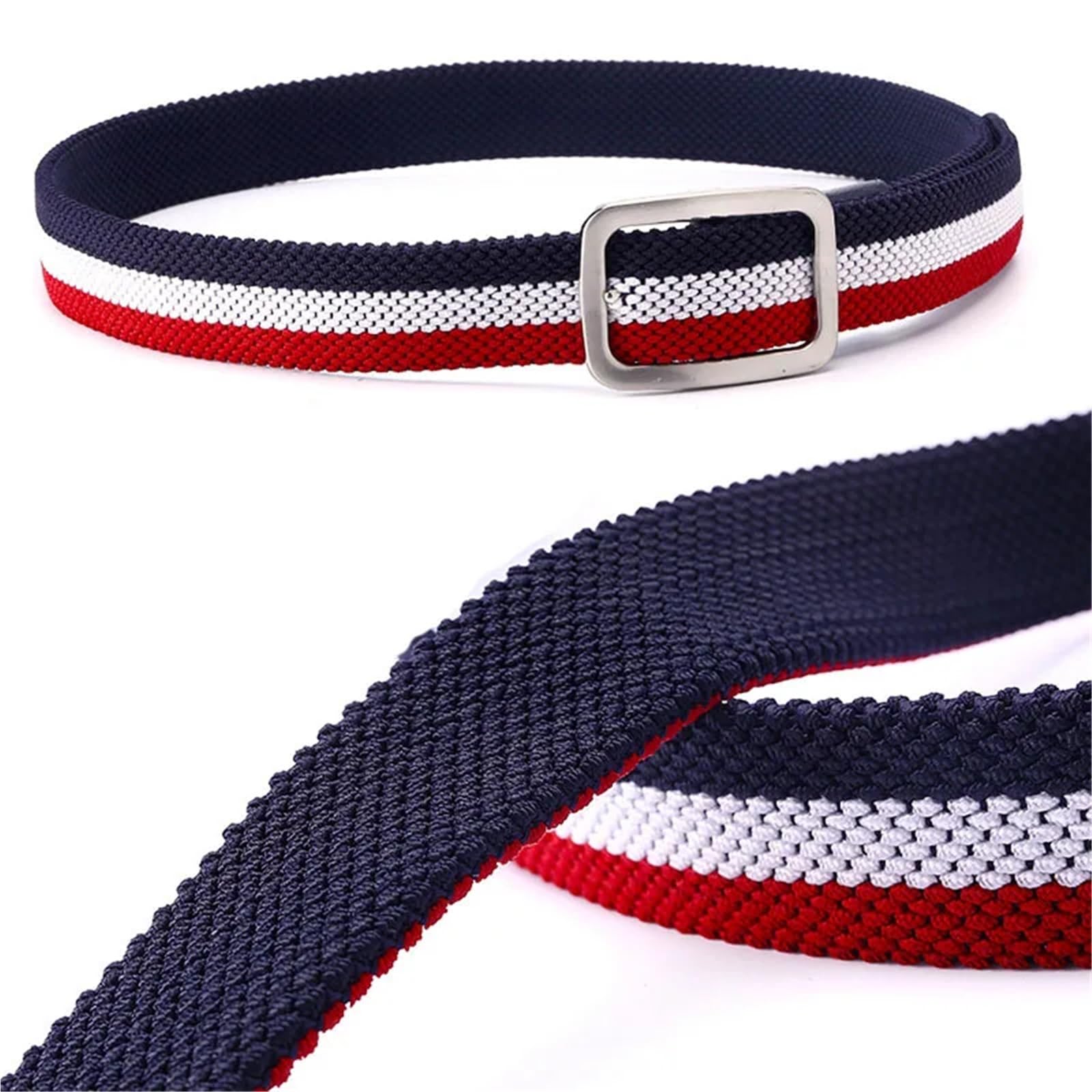 Ceinture Toile Ceinture élastique unisexe en tissu extensible tressé coloré, ceinture décontractée sans trou