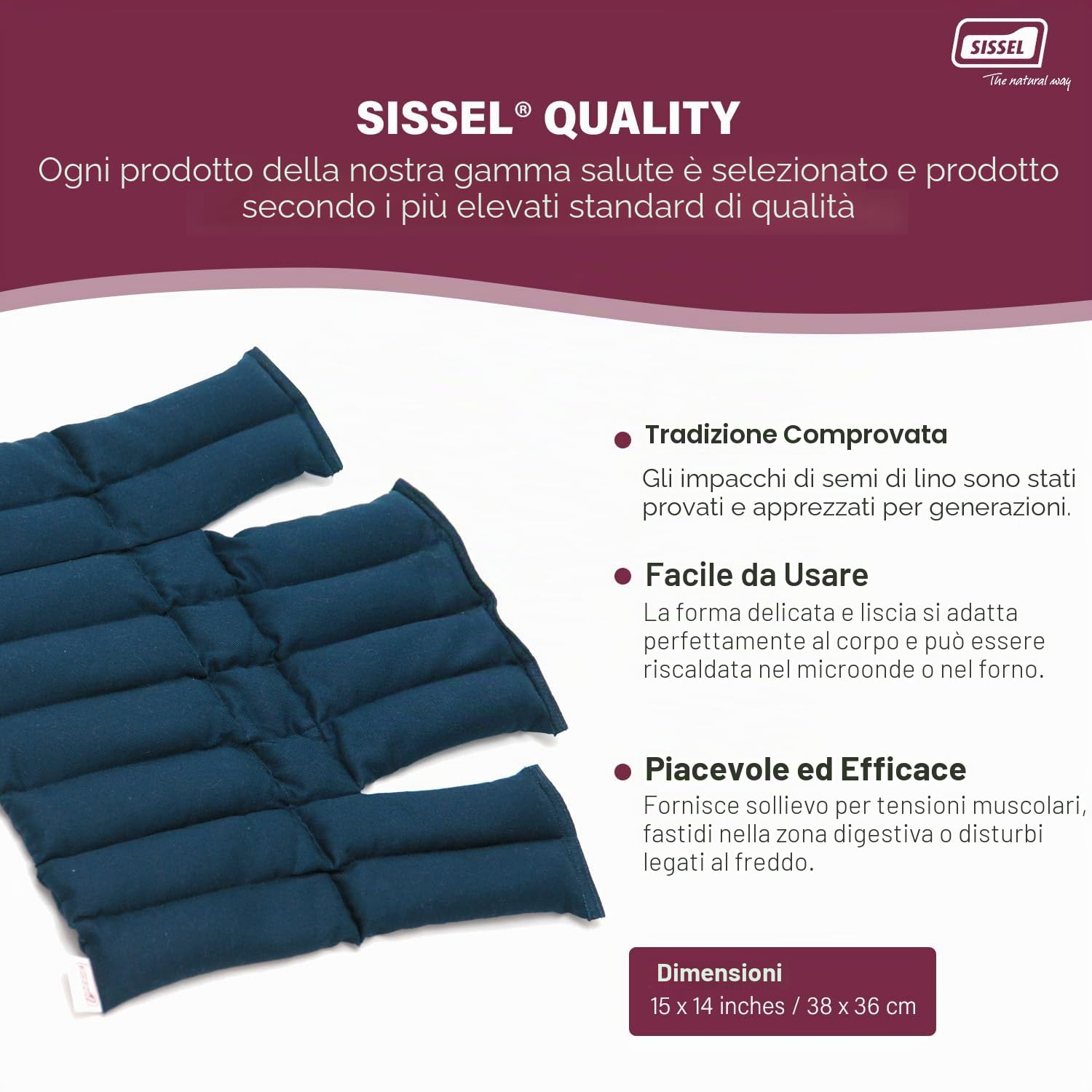 Sissel Cuscino Termico Sissel® Linum 37,5X36/37 Cm, Blu Blu