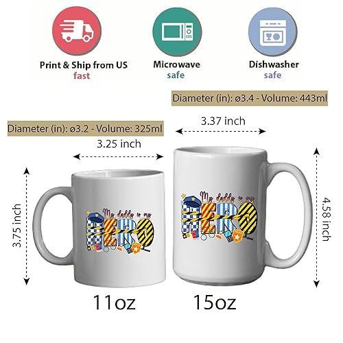 Miniatura 5 de Police Dad Gifts Officer Cop Proud Dad Officer Cop Dad Presents Gifts 11oz 15oz White Coffee Mug
