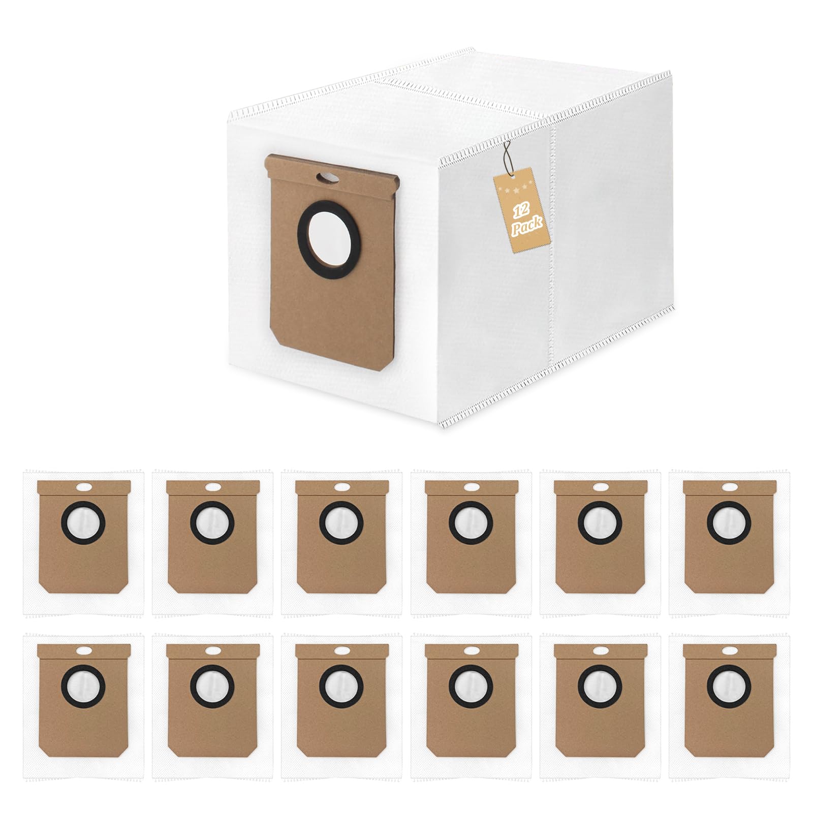 RongZy 12 Pack 3.1L for Eufy L50 SE/ L60 SE Dust Bags Replacement Compatible with Eufy L60 SE/ L50 SE Large Capacity Dust Bags