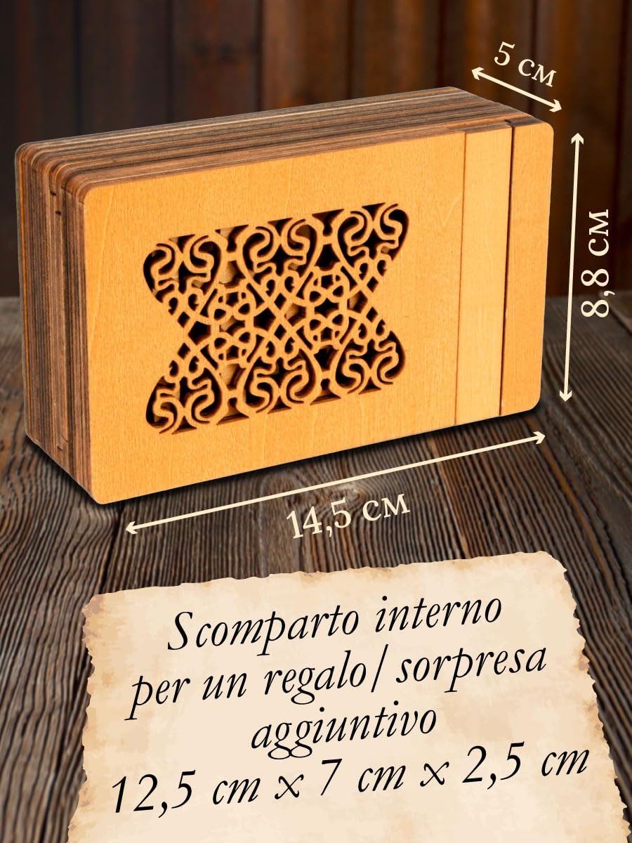 Logica Giochi - Scrigno de i Medici - Scatola segreta - Rompicapo in legno - Difficoltà 5/6 Incredibile - Collezione Leonardo