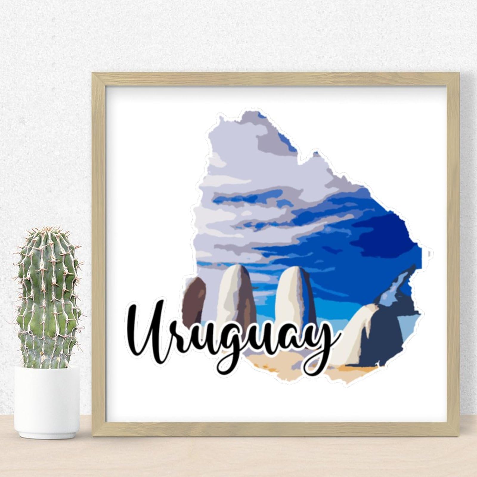 Panneau mural bois inspirant Uruguay - Décoration fenêtre à suspendre