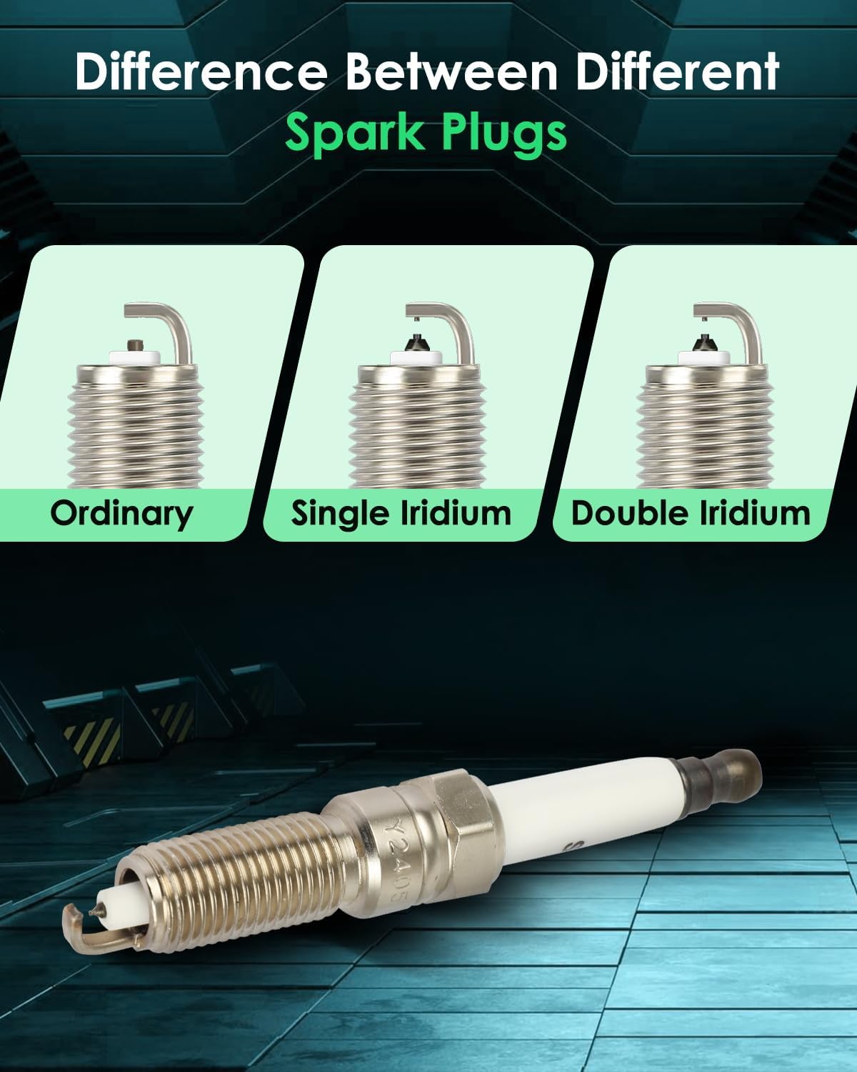 SCITOO Spark Plugs 94051 Platinum Iridium for Chevrolet Spark 2016-2020, Volt 2016-2019, 1.4L 1.5L SILZNAR6D9