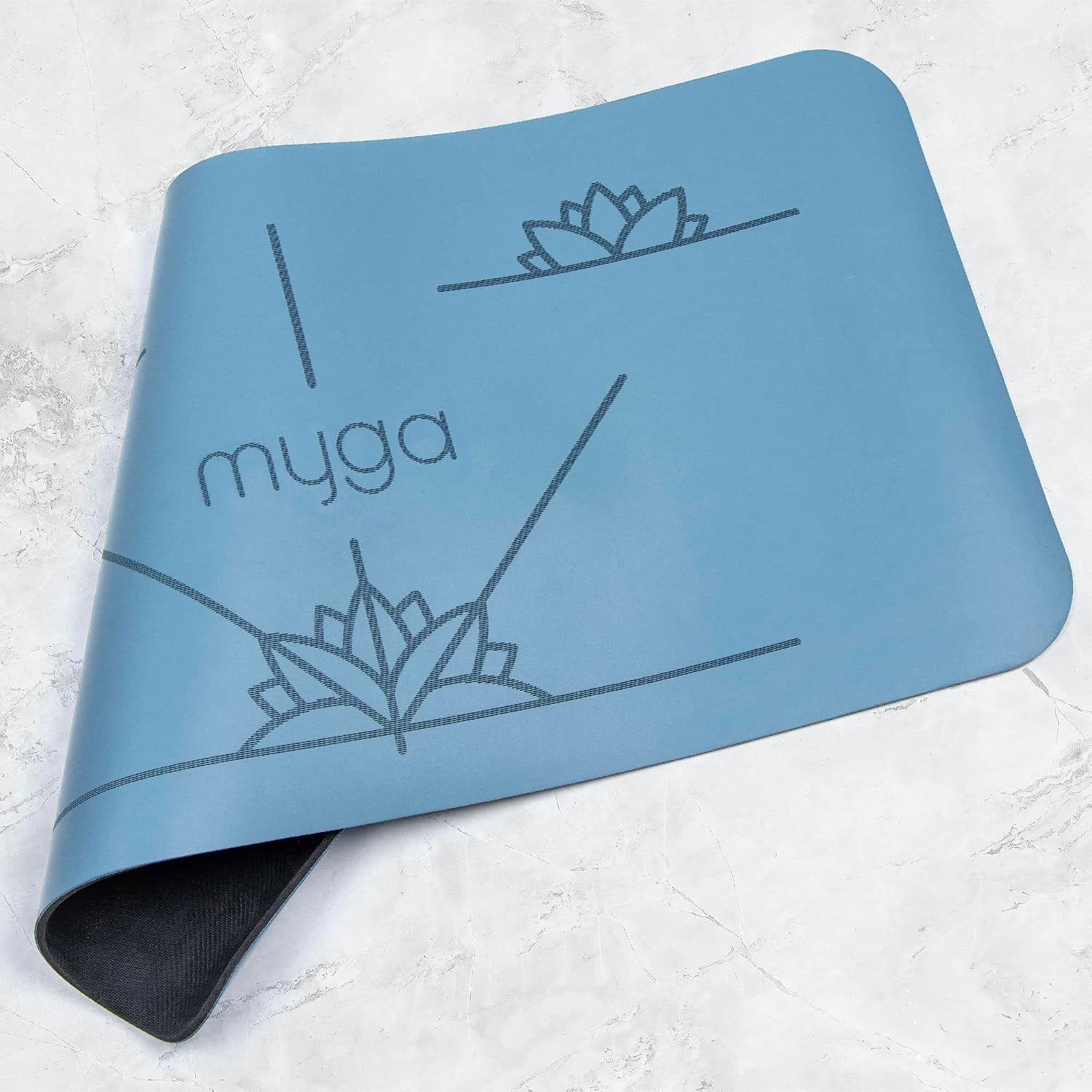 Myga RY1336 - Alignment Yoga Pad Mat - Non-slip Pads for Extra Cushioning with your Knee - Elbow and Hand Support - 66 x 34 cm - 5mm Thickness - Blue
