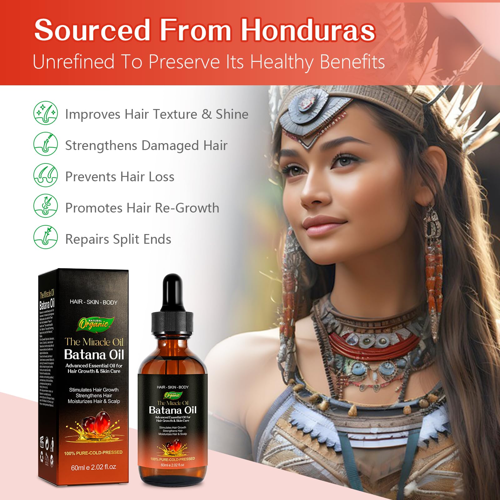 2Pack Batana Oil for Hair Growth Natural Unrefined Batana Oil for Hair Growth Nourish Scalp and Reduce Hair Loss Hair Oils - Image 4